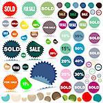 sale stickers in various colors