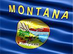 Computer generated illustration of the flag of the state of Montana with silky appearance and waves