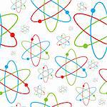 science inspired background with a repeating atom image