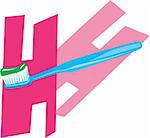 Illustration of toothpaste in a toothbrush