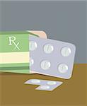Illustration of medicines in a packet