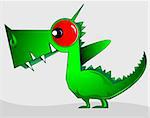 Illustration of fantasy of a green dinosaur