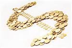 gold coins in shape of dollar sign