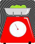 Illustration of a kitchen weighing machine