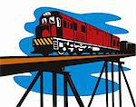 Illustration on rail travel and transport