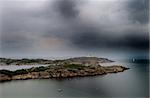The coast of norway with storm like weather