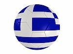 3d rendered illustration of a football with the greek banner