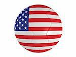3d rendered illustration of a football with the american banner