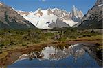 Mount Cerro Torre from way to lake Torre. Los Glaciares National Park, Patagonia, Argentina.