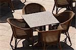 Empty restaurant table, seen form above.