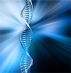 3D render of DNA strands on abstract background