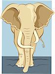 Illustration of a wild elephant with tusks