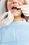 young woman doing dental checkup. Copy space