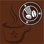 Coffee Cup and Stamp Vector.