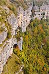 The autumns colors cover the mountain in the north of Spain