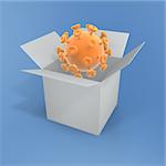 HIV virus in box