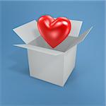 love heart in box