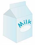 vector illustration of box or carton of milk