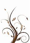 Abstract floral design with flowing line in shades of brown
