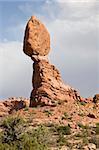 Balanced Rock - Rock formation in Arches National Park in Utah, USA