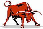 Vector art of a red bull