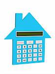 Conceptual image - 3d house the calculator. Objects over white