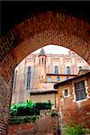 View on Cathedral of Ste-Cecile in town of Albi in south France
