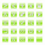 Simple Web Software Internet Buttons in Green Tones