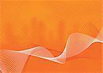digital wave on spoted orange background, illustration