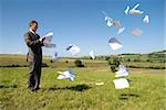 Business concept with paperwork flying everywhere! See my gallery for more.