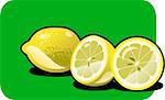 Color illustration of a lemon. Part of my vector fruit Collection.