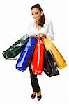 Young Attractive woman with paper shopping bags