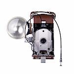 Vintage instant film camera with flash and cable release