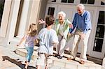 Grandparents welcoming grandchildren