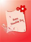 friendship day on red floral background, illustration
