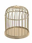 3d golden cage. Object over white