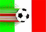 soccer ball on background of the flag italy