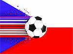 soccer ball on background of the flag chech