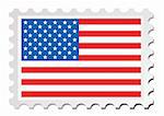 American flag inspired by a stamp with a drop shadow