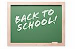 Back to School Chalkboard Isolated on a White Background. Contains clipping path.