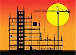 Construction of a building. A vector illustration.