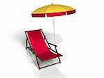 beach chair on white background