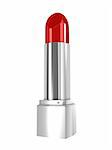 Tube of lipstick reflected on white background