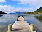 Beautiful Lake And Wharf In The New Zealand