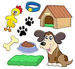 Dogs collection on white background - vector illustration.