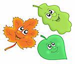 Cute autumn leaves - color illustration.