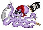 Color illustration of pirate octopus.