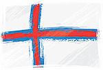 Faroe Islands national flag created in grunge style