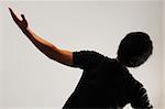 Back Portrait of young african man with open arm