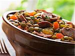 Green Lentil and Chorizo Sausage Stew